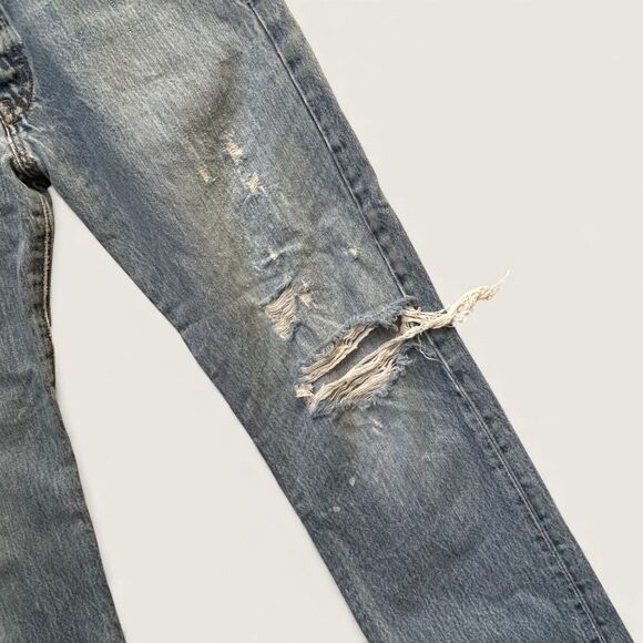 Vintage Men's Levi’s 501 Jeans 32x32 Light Wash 80s-90s Distressed Denim WPL-423 - Picture 4 of 10